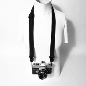 Camera Strap Military Black Canvas Adjustable w/ Peak Design Anchors 28-54"